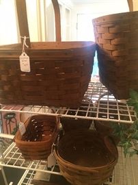 About 10 Longaberger basket selections are available.