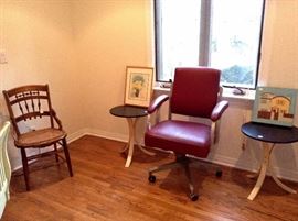 Antique Cane Chairs and 1950's Office Chair