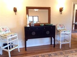 Asian Buffet, Mirror and Bar Stools