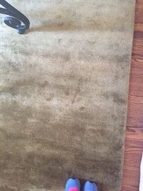 DELINEAR Hand-Knotted Green Silk Designer Area Rug 9'8" x 8' GORGE!!