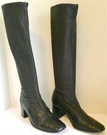 STEPHANE KELIAN BLACK LEATHER STRETCH BOOTS SIZE 7.5