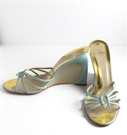 FENDI SPRINGOLATOR WEDGE SANDALS SIZE 7.5