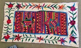 Vintage colorful&nbsp;Mexican woven wall hanging.