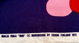 Mari Memkko Textile:
Blue Butterfly wall hanging 5'6"x4'5 Maija Isola "IBIR" MARIMIKKO OY SUOMI FINLAND 1972
