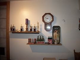 Coca-cola items, wall clock