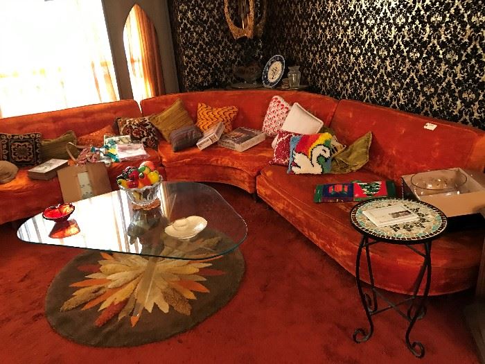 Fabulous Orange Boom-A-Rang Sectional Sofa 