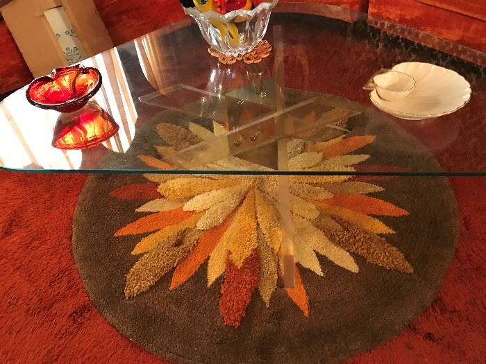 Boom A Rang Coffee Table with Lucite Base