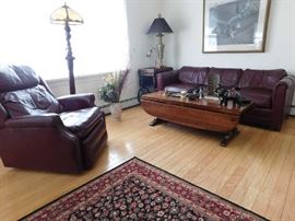 Leather recliner and sofa bed