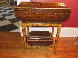 ACCENT TABLE
FAUX LEATHER BOXES ON STAND
