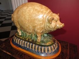 CERAMIC PIG FIGURE STATUE
(there is a pair)