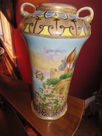 ANTIQUE HAND PAINTED URN VASE
