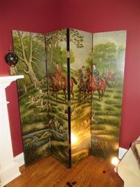 HUNTING SCENE ROOM DIVIDER
4 PANEL SCREEN
