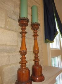 CARVED ORNATE CANDLESTICKS (pair)
