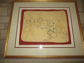 "HORSEMAN DEFENDING" LITHOGRAPH
signed & numbered:  NISSAN ENGEL
