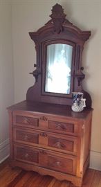 Flame Mahogany Dresser and Mirror