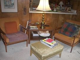 Pair Mid Century Modern Chairs Made and Finished in Denmark. Imported by Seliq