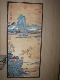 Pictorial Rendering of the Spirit of the Verse. "Autumn Mountain". Silk Tapestry by Shen Txu-Fan, Sung Dynasty (960-1279). Reproduced by Albert Lane, for National Air & Space Museum 1976. Due to interest in this piece we are accepting bids starting at $5000.00. Bids will end 12/10/16. You may submit you bid by email through the messager on estatesales.net or by phone to number listed for this sale.