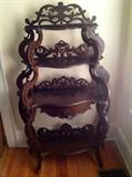 Ornately carved decorative mahogany shelf