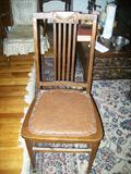 2 leather seat period chairs
