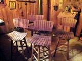 Wood Swivel Bar Stools in excellent solid condition