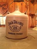 Vintage Jack Daniels 1/2 Gallon Jug with wooden handle in excellent condition