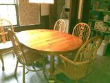 Knotty pine Dixie Furniture table and chairs (theres a matching china hutch as well)