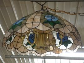 Leaded glass light fixture