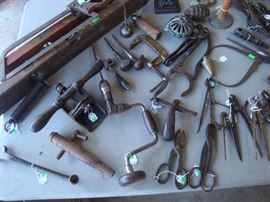 Antique hand tools - levels, hog scrapper, 