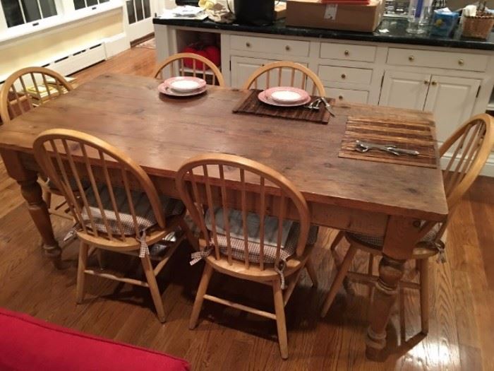 Farm Table and 6 Chairs