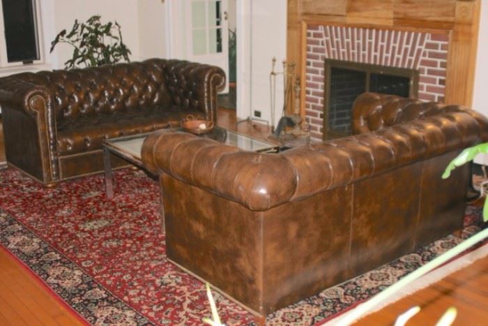 Chesterfield Sofas and Rug