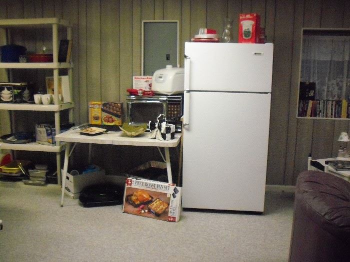 frig is for sale and we also have a freezer.  table is a vintage one
