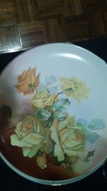 Yellow Rose painted plate