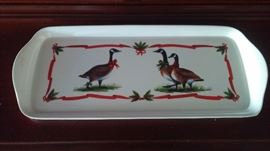 Holiday goose serving tray
