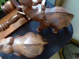Wood carved Elephants