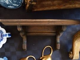 Wood hall hanging shelf