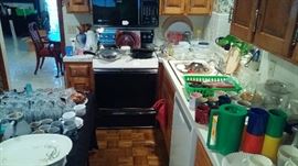 cast iron, vintage glasses and pitcher and more