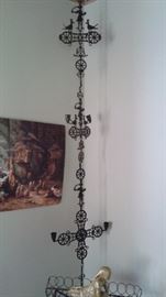 Unique iron hanging candleabra