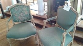 Pair of Green arm chairs