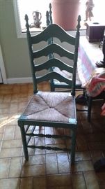 Set of 4 rush seat ladder backs - good shape