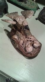 Coin bank - when the tail goes down, the babies open their mouths