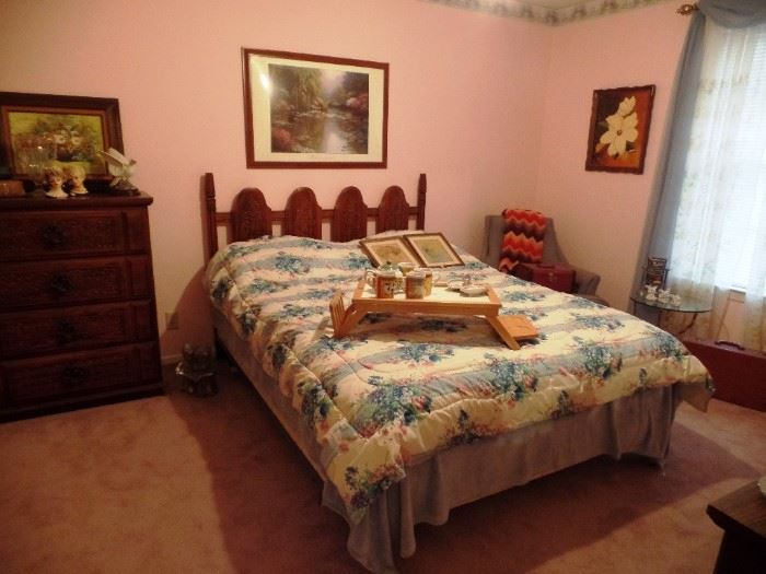 50's bedroom suite with dresser, chest and complete bed