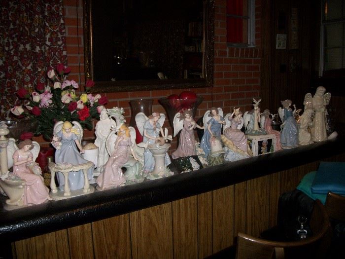 Part of large porcelain angel collection