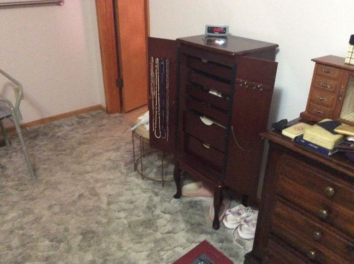 Jewelry chest & small stool