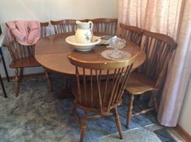 6 piece oak dining table & chairs
