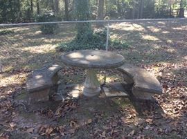 Concrete table & benches