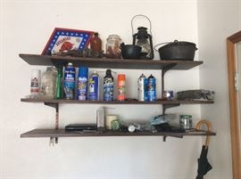 Cast iron, old lamp other miscellaneous in garage