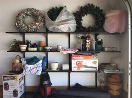 Door wreath & much more in garage - have added a lot of Christmas items