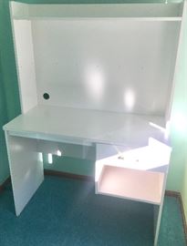 White simple desk, vanity, makeup, craft table