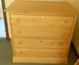 Lateral wood 2 drawer file cabinet