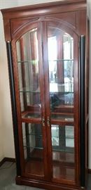 2 matching Ethan Allen, glass curio cabinets